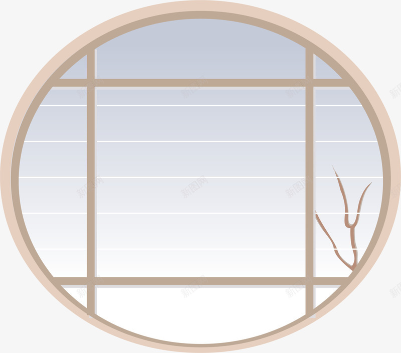 圆形窗户矢量图ai免抠素材_新图网 https://ixintu.com 圆形 玻璃 窗户 矢量图