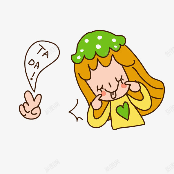 做鬼脸的女孩png免抠素材_新图网 https://ixintu.com 做鬼脸 卡通 可爱的 女孩 插图 漂亮的 调皮的
