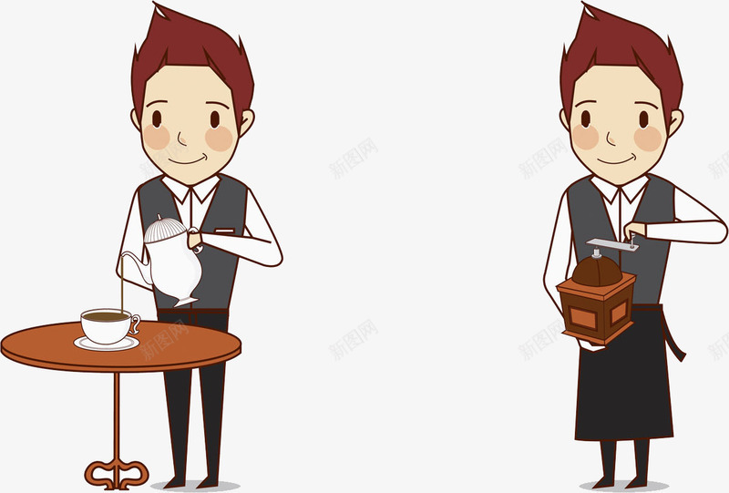 倒水的服务员png免抠素材_新图网 https://ixintu.com 创意 制服 多彩 微笑 服务员 男服务员 职业