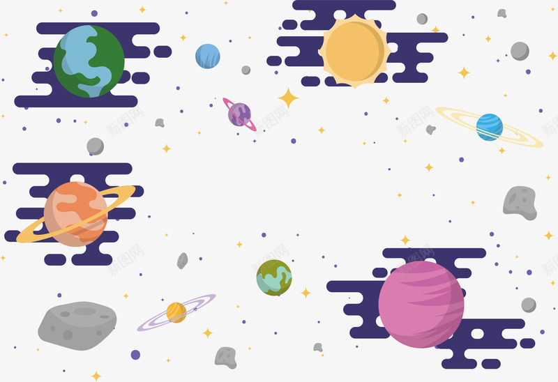 神秘的宇宙png免抠素材_新图网 https://ixintu.com 宇宙 探索太空 星球 矢量png 银河系