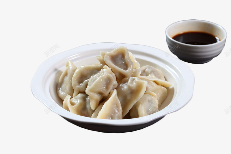 一碗饺子和醋png免抠素材_新图网 https://ixintu.com 实物 扁食 蘸料 食物 饺子