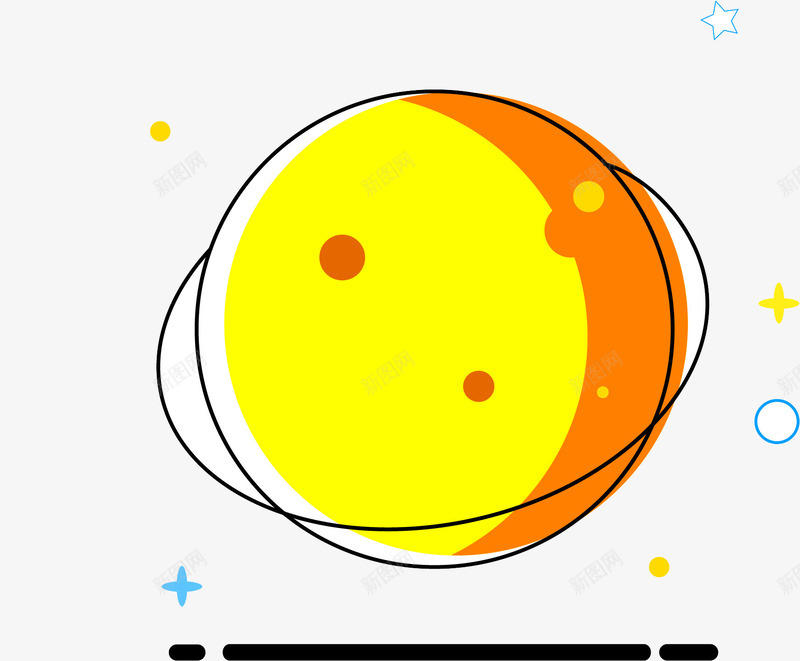 卡通卫星png免抠素材_新图网 https://ixintu.com 卡通卫星 宇宙空间 星星 星环 星球 气泡 轨道