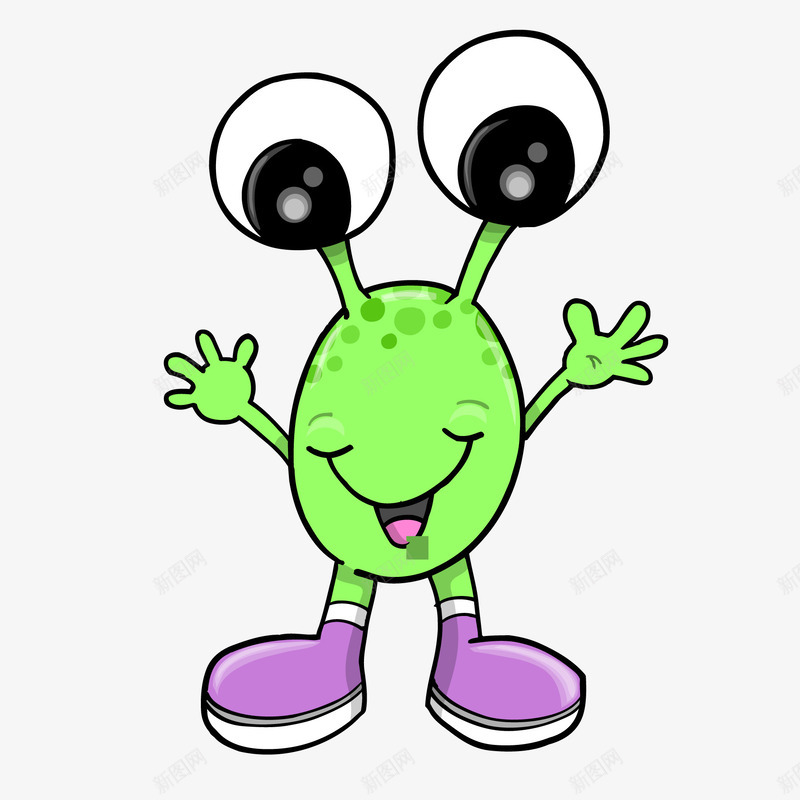 卡通大眼睛的外星人矢量图ai免抠素材_新图网 https://ixintu.com 卡通 可爱 外星人 大眼睛 太空 宇宙 科幻 矢量图