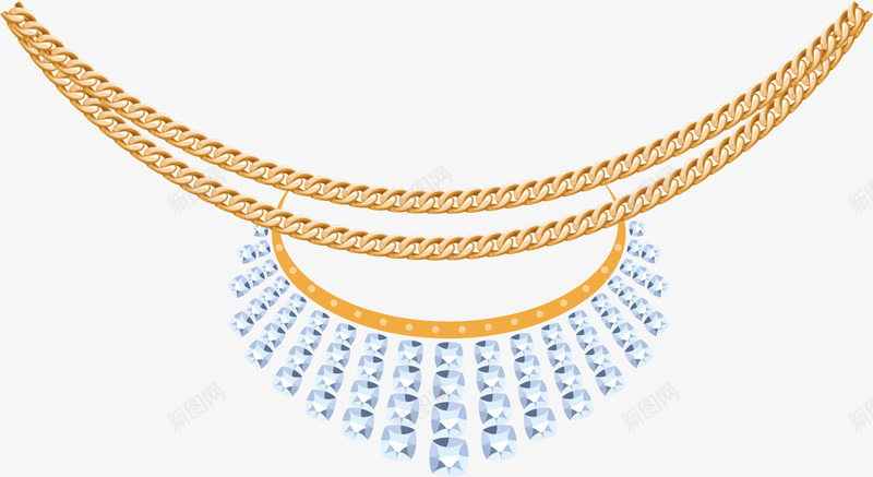 漂亮项链png免抠素材_新图网 https://ixintu.com 卡通金链 大金链 漂亮项链 矢量金链 矢量项链 金链素材 项链元素