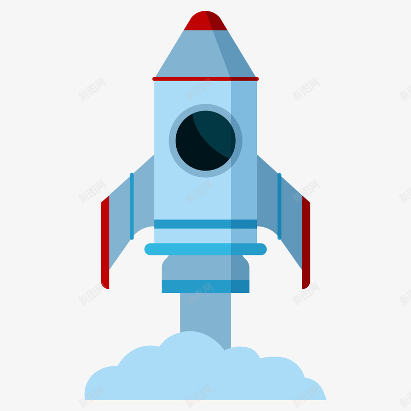 一只扁平化的卡通载人火箭矢量图ai免抠素材_新图网 https://ixintu.com 宇宙探索 扁平化 航天科技 航空航天 载人飞船 运载火箭 飞行 矢量图