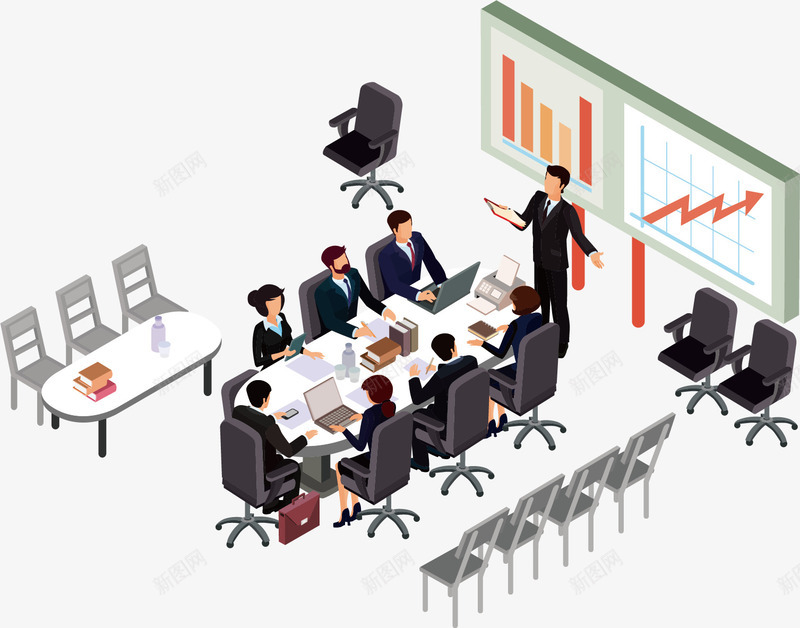 手绘简单商务会议矢量图ai免抠素材_新图网 https://ixintu.com 会议 商务 彩色图 手绘图 时尚 漫画 简约 矢量图