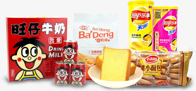 多款零食食物旺仔牛奶馍片薯片png免抠素材_新图网 https://ixintu.com 旺仔牛奶 牛奶 零食 食物