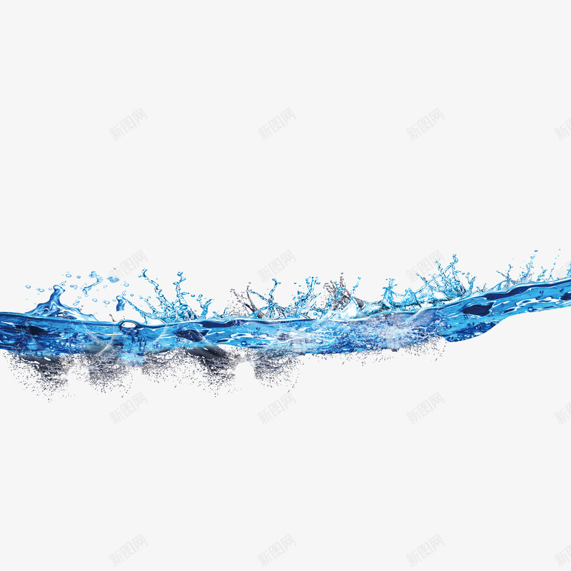 蓝色水浪png免抠素材_新图网 https://ixintu.com 冰爽 水浪 水花 绿色