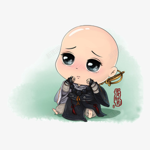 手绘可爱的小和尚png免抠素材_新图网 https://ixintu.com 中国风 佛 卡通小和尚 小和尚 小沙弥 手绘和尚 手绘小和尚 插画 漫画