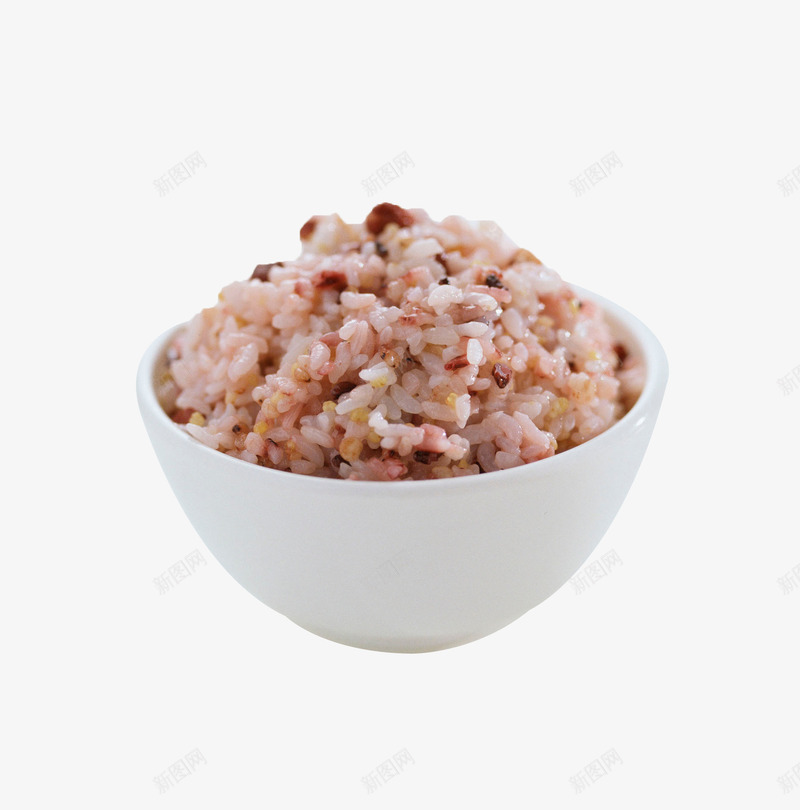 一碗红豆蒸大米饭png免抠素材_新图网 https://ixintu.com 主食 白米饭 白饭 米饭 红色米饭 红豆蒸饭 蒸米饭 食物