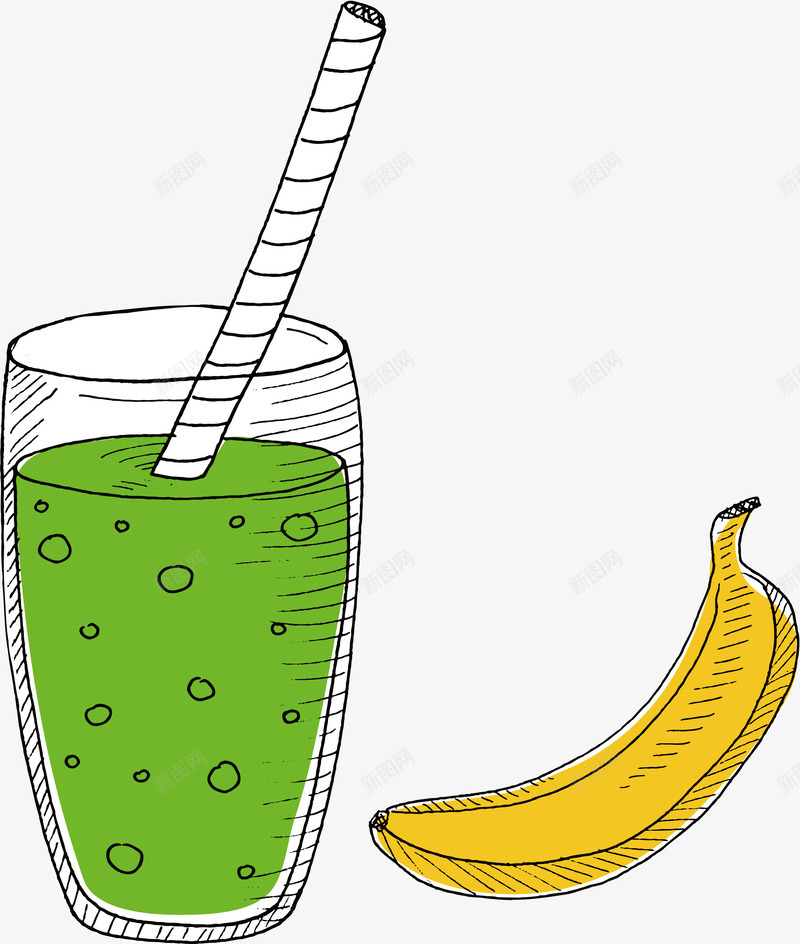手绘水果牛奶果汁png免抠素材_新图网 https://ixintu.com 好吃 好吃的牛油果 好看 手绘 新鲜 果 榨汁 榨汁机 水果 牛奶 绿色果汁 美味 色彩鲜艳 金黄 鲜艳的石榴