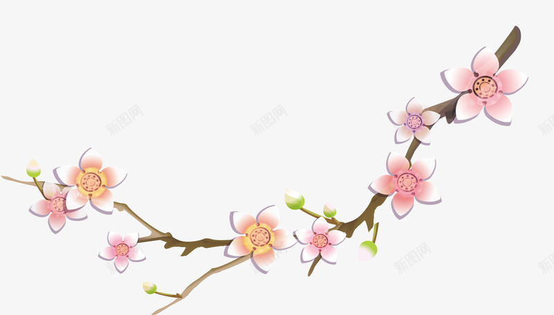 手绘粉色桃花矢量图ai免抠素材_新图网 https://ixintu.com 创意 卡通 彩色图 手绘图 桃花 漫画 简单 矢量图
