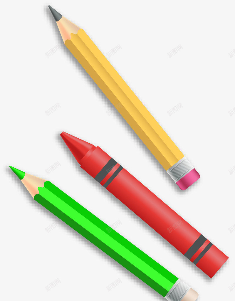 开学季学习用品多彩铅笔png免抠素材_新图网 https://ixintu.com 卡通铅笔 多彩铅笔 学习用品 开学季 文具 红色蜡笔
