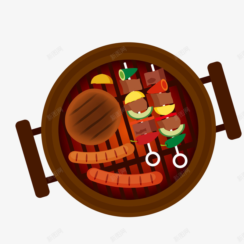 俯视图烧烤食物矢量图ai免抠素材_新图网 https://ixintu.com 517吃货节 BBQ 俯视图 烧烤 食物设计 矢量图