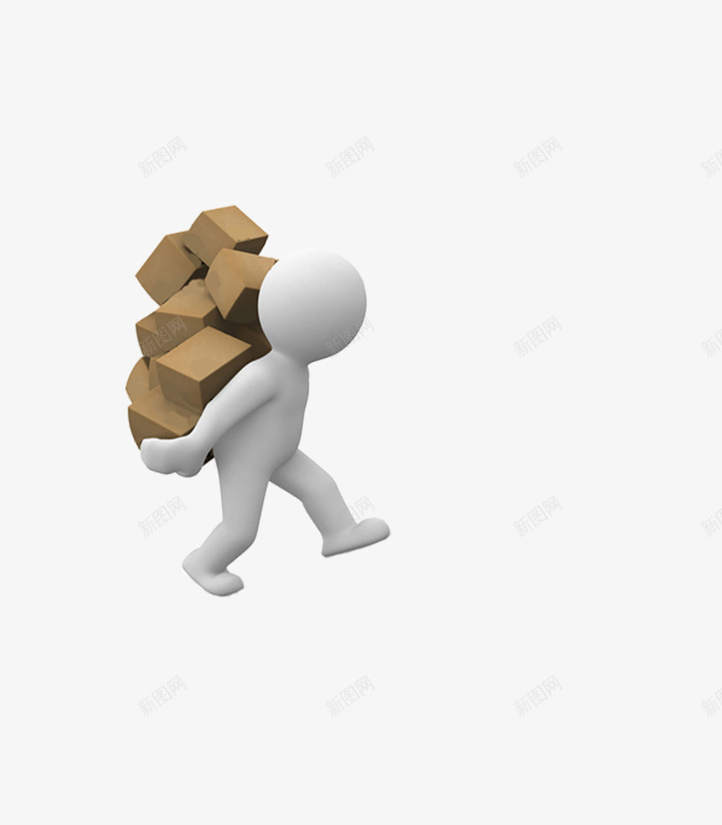 背砖的小人png免抠素材_新图网 https://ixintu.com 小人 白色 砖头