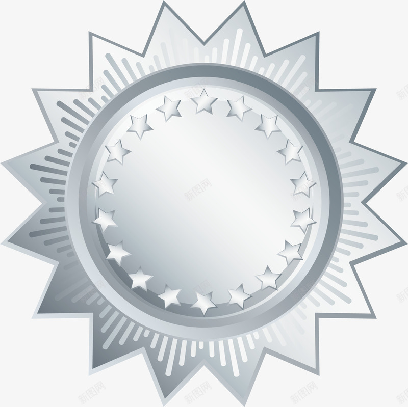 奖章元素矢量图ai免抠素材_新图网 https://ixintu.com png 公司荣誉 卡通 星星 获奖 金属质感 银色 矢量图