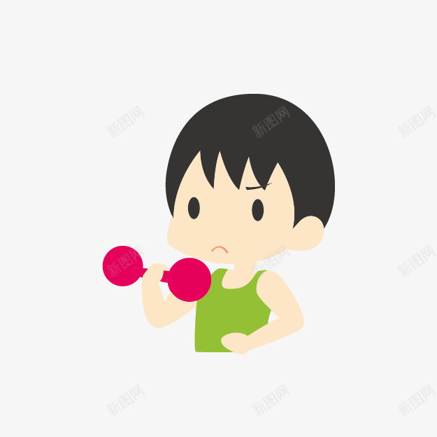 运动卡通哑铃健身png免抠素材_新图网 https://ixintu.com 人物 健身卡通 健身素描 卡通运动小人素材 哑铃 小男孩 手绘素材 运动