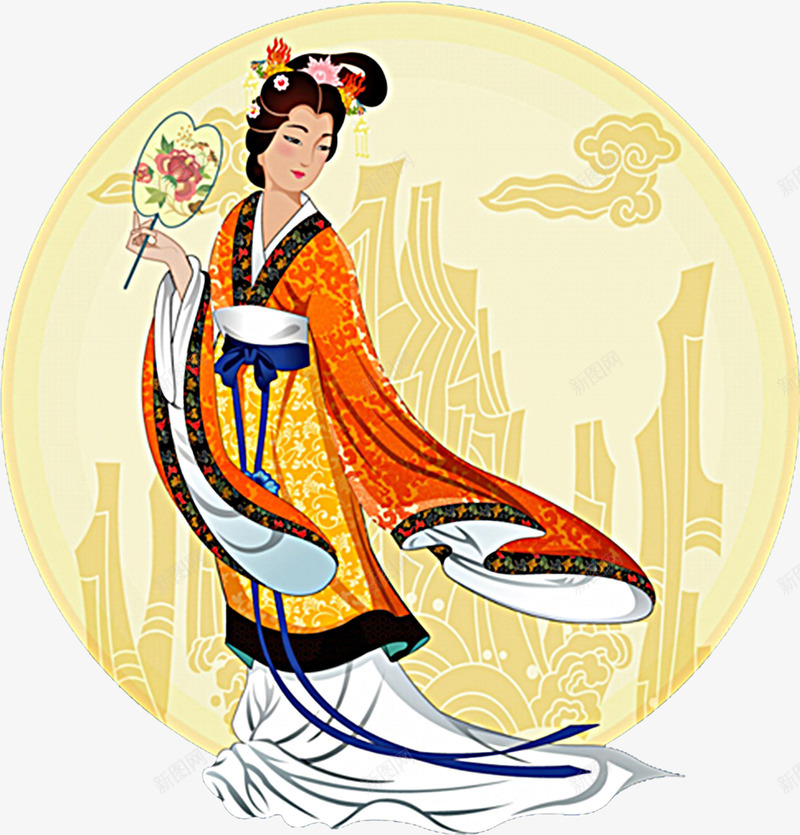 嫦娥png免抠素材_新图网 https://ixintu.com 中秋佳节 中秋节 古典美女 团圆夜 嫦娥 月亮 月夜 月饼 节日元素 花好月团
