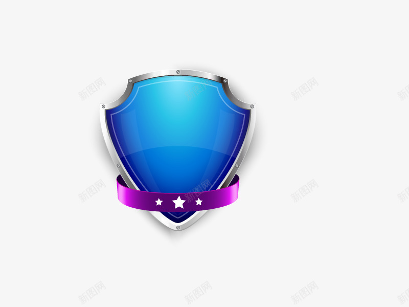 蓝色盾牌png免抠素材_新图网 https://ixintu.com 3D 漂亮 高清