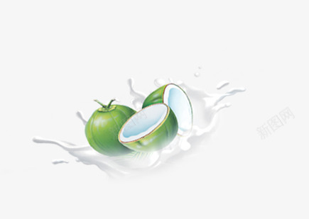椰子牛奶饮料psd免抠素材_新图网 https://ixintu.com 椰奶 椰子 流动 牛奶 饮料