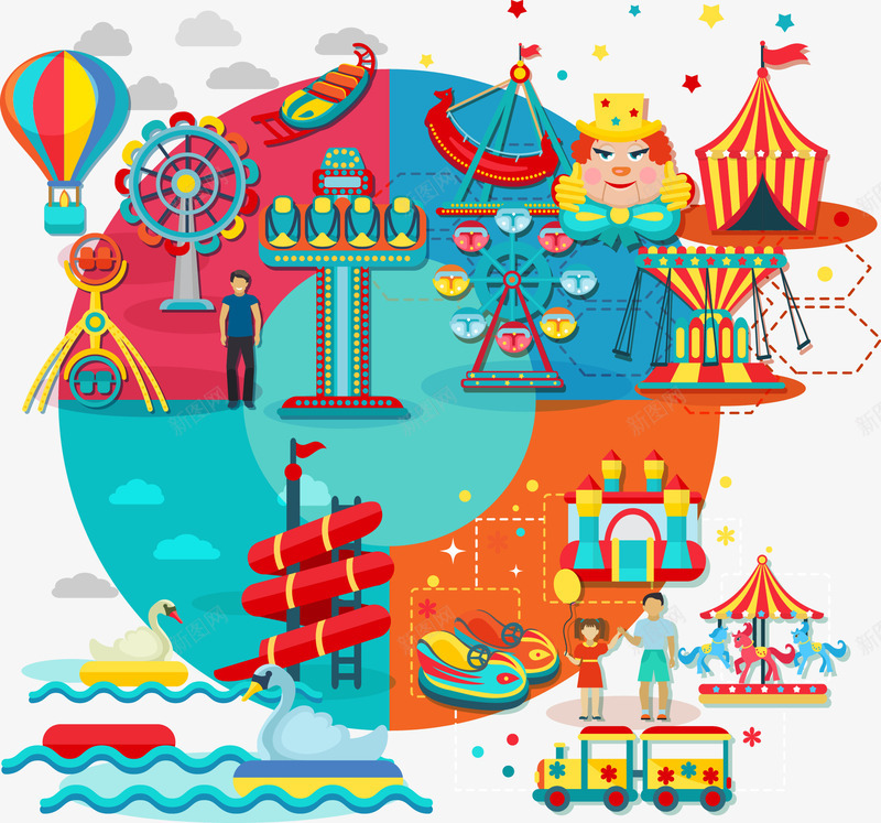 卡通游乐园信息图矢量图ai免抠素材_新图网 https://ixintu.com 卡通游乐园信息图 卡通游乐园矢量 游乐园矢量 矢量卡通游乐园信息图 矢量图