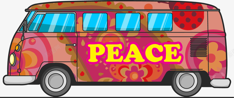手绘多彩汽车大巴车png免抠素材_新图网 https://ixintu.com peace 多彩大巴车 多彩汽车 手绘汽车 水彩 渐变