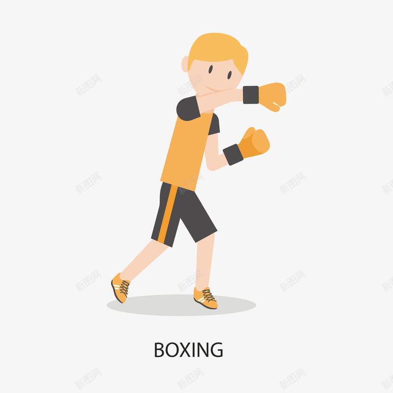 拳击运动图标png_新图网 https://ixintu.com 卡通小人 拳击 运动图标