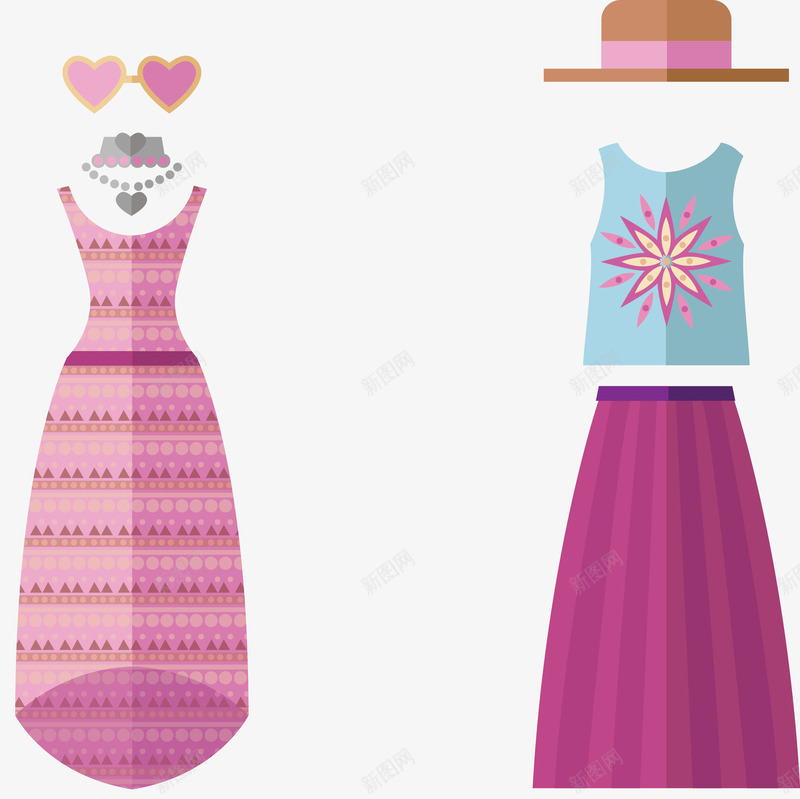 时尚甜美女装衣物标志矢量图图标ai_新图网 https://ixintu.com 图标 女装 时尚 服装 标志 标识 甜美 衣物 衣物图标 矢量图