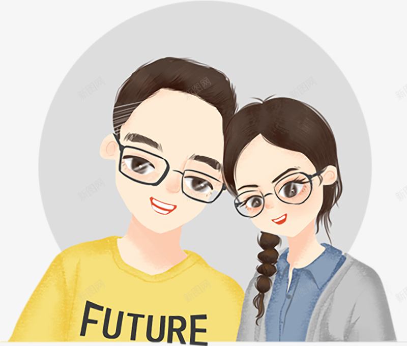 卡通青年情侣头像漫画png免抠素材_新图网 https://ixintu.com 卡通 情侣 漫画 青年