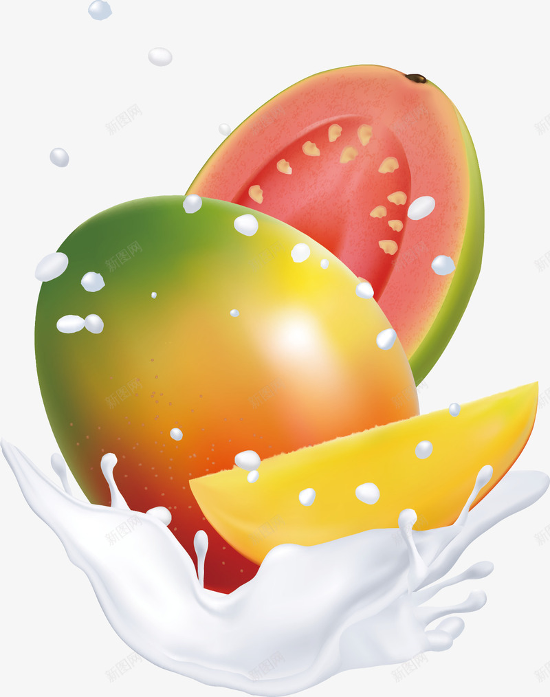 木瓜png免抠素材_新图网 https://ixintu.com 木瓜 水果 牛奶