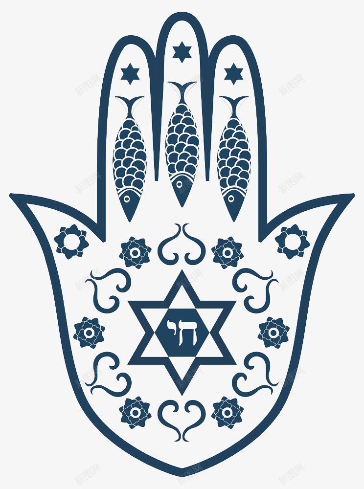 鱼形花纹手印png免抠素材_新图网 https://ixintu.com 个性抽象油画 复古装饰画 油画 绘画艺术