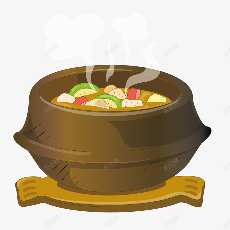 美味的砂锅饭矢量图ai免抠素材_新图网 https://ixintu.com 冒热气 砂锅饭 美味 食物 矢量图