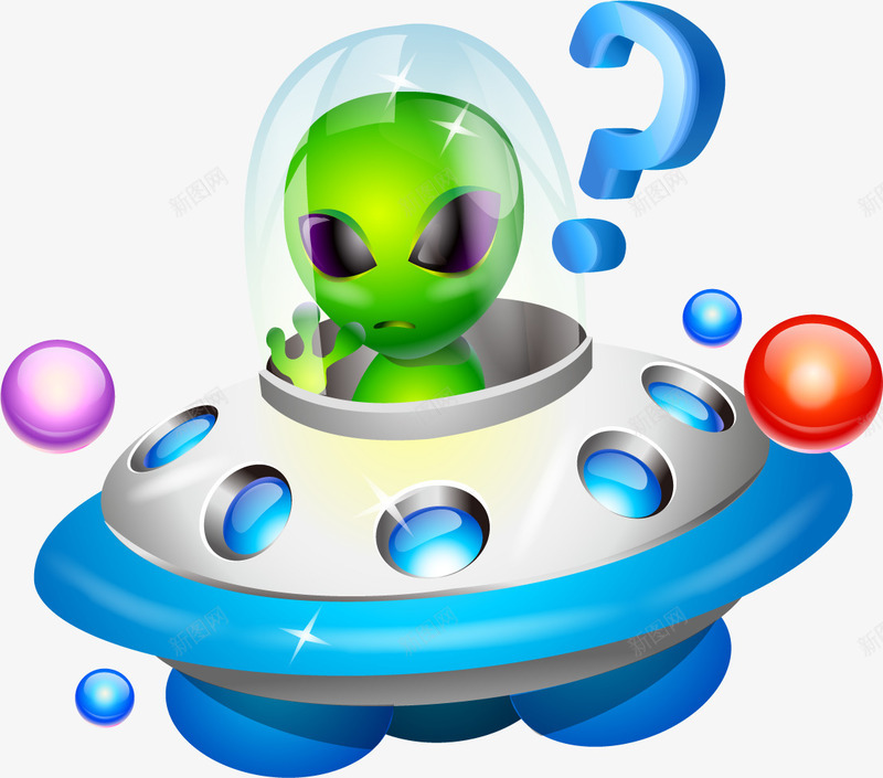 宇宙飞船和外星人png免抠素材_新图网 https://ixintu.com 外星人 宇宙飞船 星球
