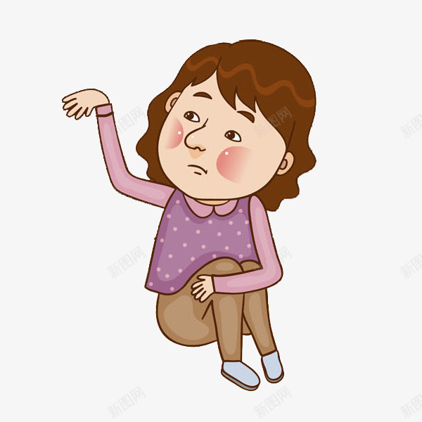 伤心的女人png免抠素材_新图网 https://ixintu.com 伤心的 卡通 坐着的 女人 招手 插图 漂亮的