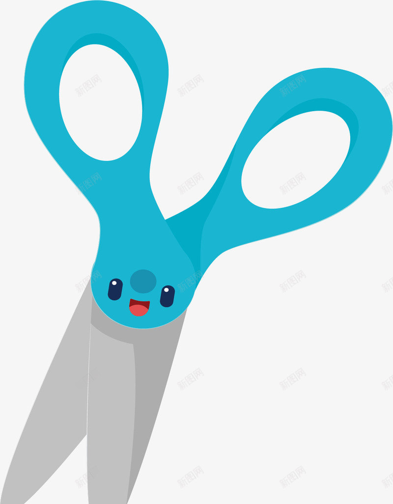 蓝色卡通剪刀小人矢量图ai免抠素材_新图网 https://ixintu.com 剪刀 剪刀小人 开学 开学日 矢量png 蓝色剪刀 矢量图