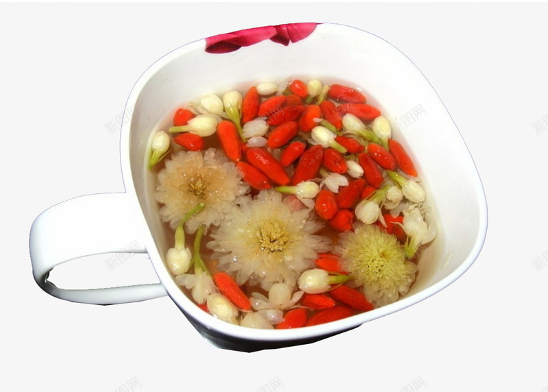 泡枸杞png免抠素材_新图网 https://ixintu.com 枸杞 红色 茶水 菊花
