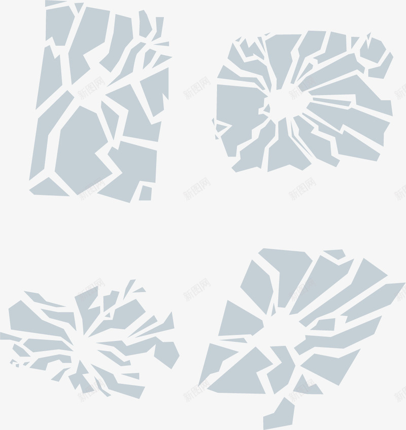 单色玻璃震裂图标png_新图网 https://ixintu.com 单色 碎裂 裂开纹理 震碎 震裂