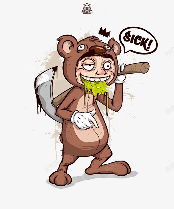 丧尸小熊人png免抠素材_新图网 https://ixintu.com Q版 卡通 嘻哈 插画 暗黑系 涂鸦 潮流 潮牌 美式漫画 美漫 街头涂鸦