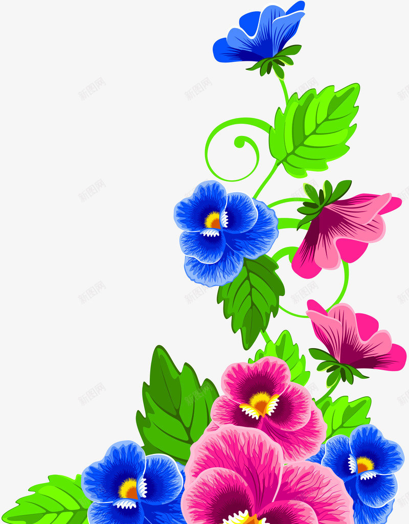 花藤装饰图案logo社图标png_新图网 https://ixintu.com 多彩 简约 花藤 装饰图案