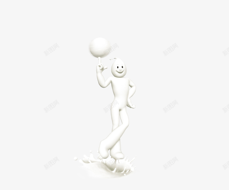 玩篮球的牛奶人物png免抠素材_新图网 https://ixintu.com 卡通 牛奶人物 篮球