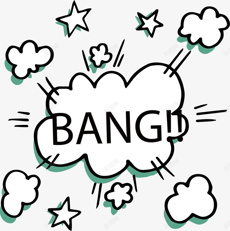 爆炸的英语矢量图图标ai_新图网 https://ixintu.com 创新 字母 抽象 星星 标识 英语 设计 矢量图