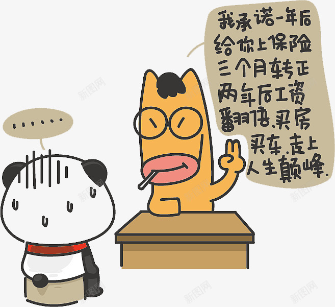 小熊面试对话png免抠素材_新图网 https://ixintu.com 动物 卡通 对话 手绘 插画 水彩 求职 漫画 面试