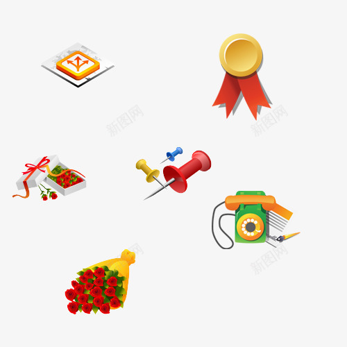 精美小图标png_新图网 https://ixintu.com 免费png素材 图标 拟物 漂亮 玫瑰花