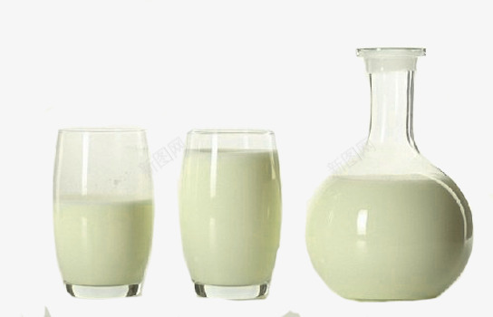 早餐牛奶png免抠素材_新图网 https://ixintu.com 乳制品 产品实物 玻璃杯 玻璃瓶