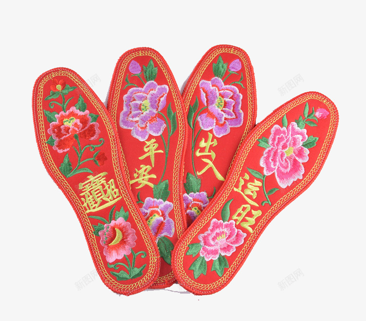 绣花鞋垫png免抠素材_新图网 https://ixintu.com 纹绣 绣花 绣花图片 菊花 鞋垫