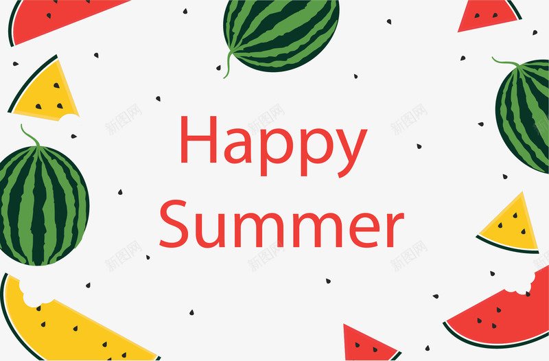夏日美味西瓜边框矢量图ai免抠素材_新图网 https://ixintu.com 你好夏天 夏日 夏日西瓜 矢量png 西瓜 西瓜花纹 矢量图