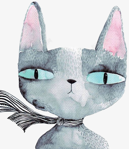 戴围巾的猫png免抠素材_新图网 https://ixintu.com 个性 凝视 动物 围巾 手绘 清新 风格