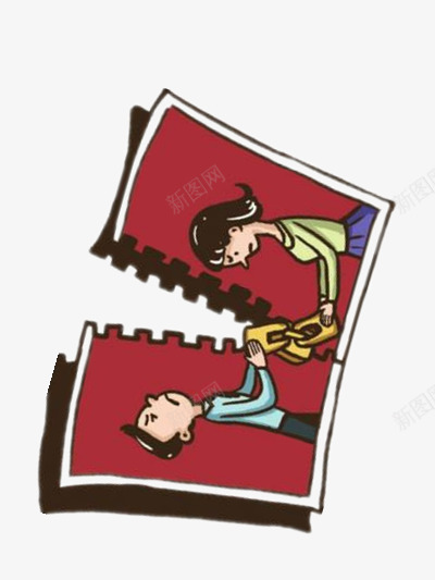 夫妻之间吵架png免抠素材_新图网 https://ixintu.com 书本 人物 拉开 漫画