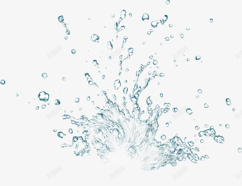 水png免抠素材_新图网 https://ixintu.com 蓝色水花喷渐
