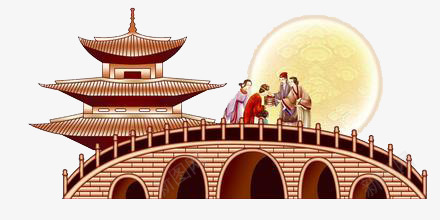 中秋png免抠素材_新图网 https://ixintu.com 亭子 佳节 团圆 月亮 桥 相聚
